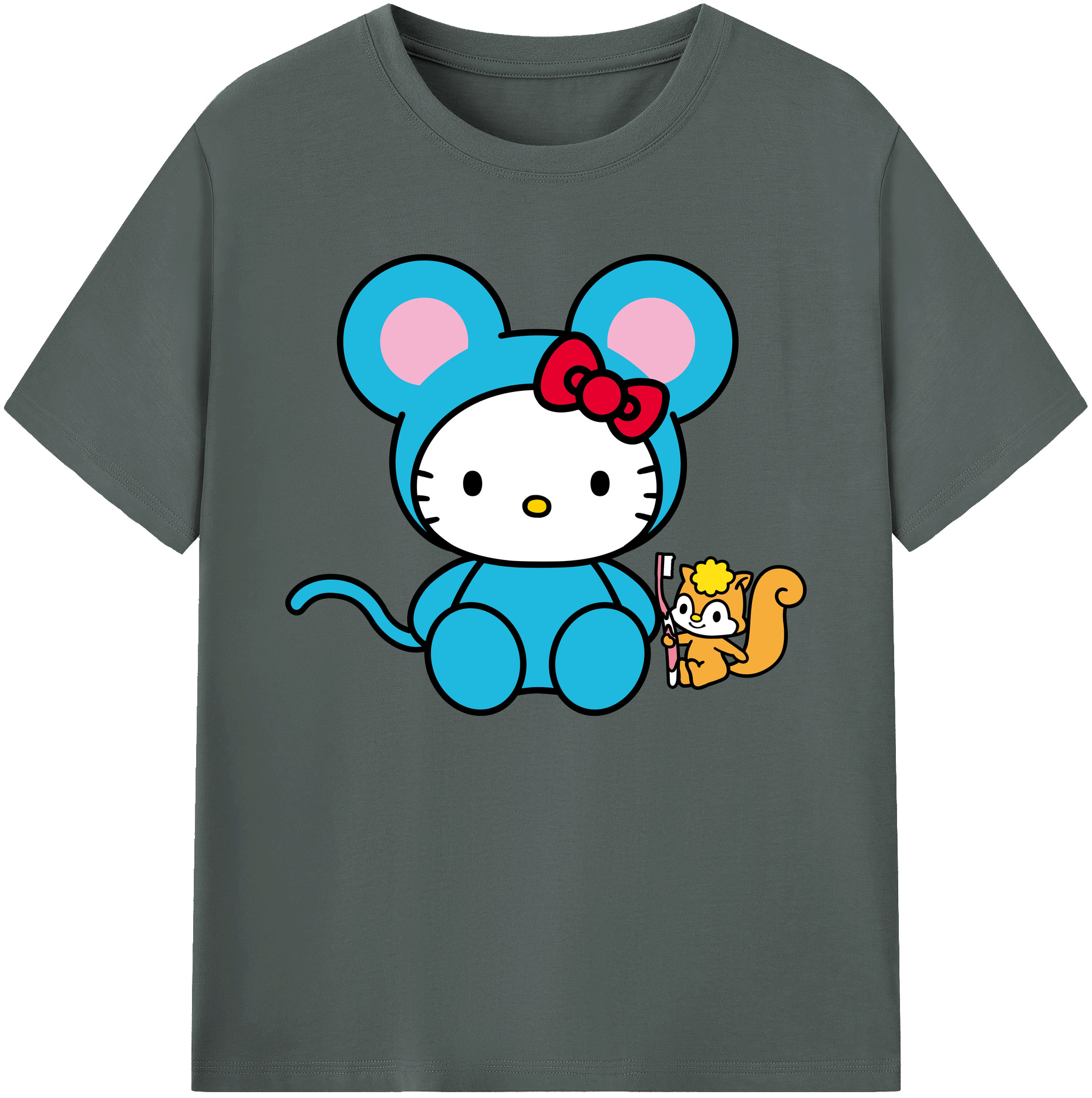 （画像用） Hello Kitty ハローキティ 綿100％ メンズ半袖Tシャツ｜肌触りやわらか＆通気性